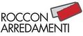 Un logo per roccon arredamenti con una gomma rossa e bianca.