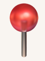 Red spherical lollipop on a silver stick
