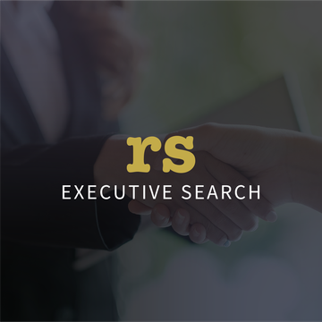 A logo for rs executive search with two people shaking hands