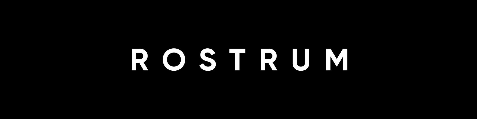 The word rostrum is written in white on a black background.