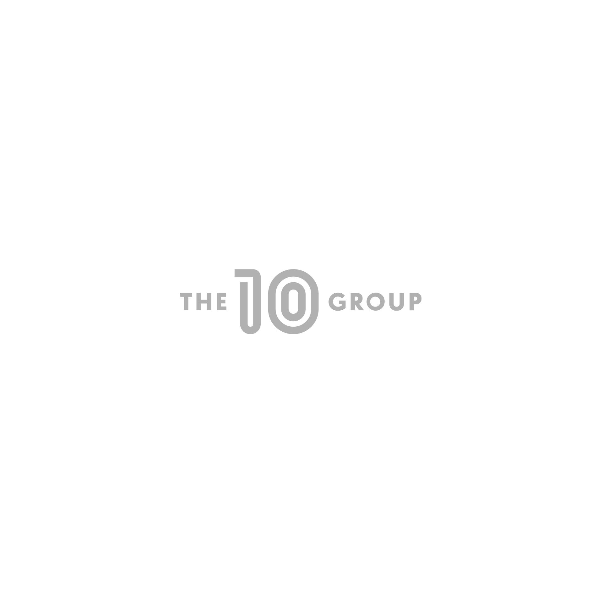 A logo for the 10 group on a white background.
