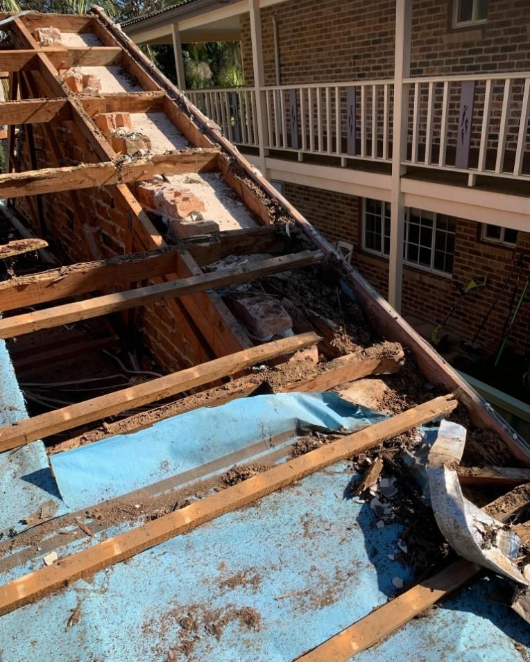 The Roof Of A House Is Being Demolished — Nique Building In Ourimbah, NSW