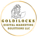 goldilocks digital marketing solutions llc in elkhart. Girl working online with logo of business
