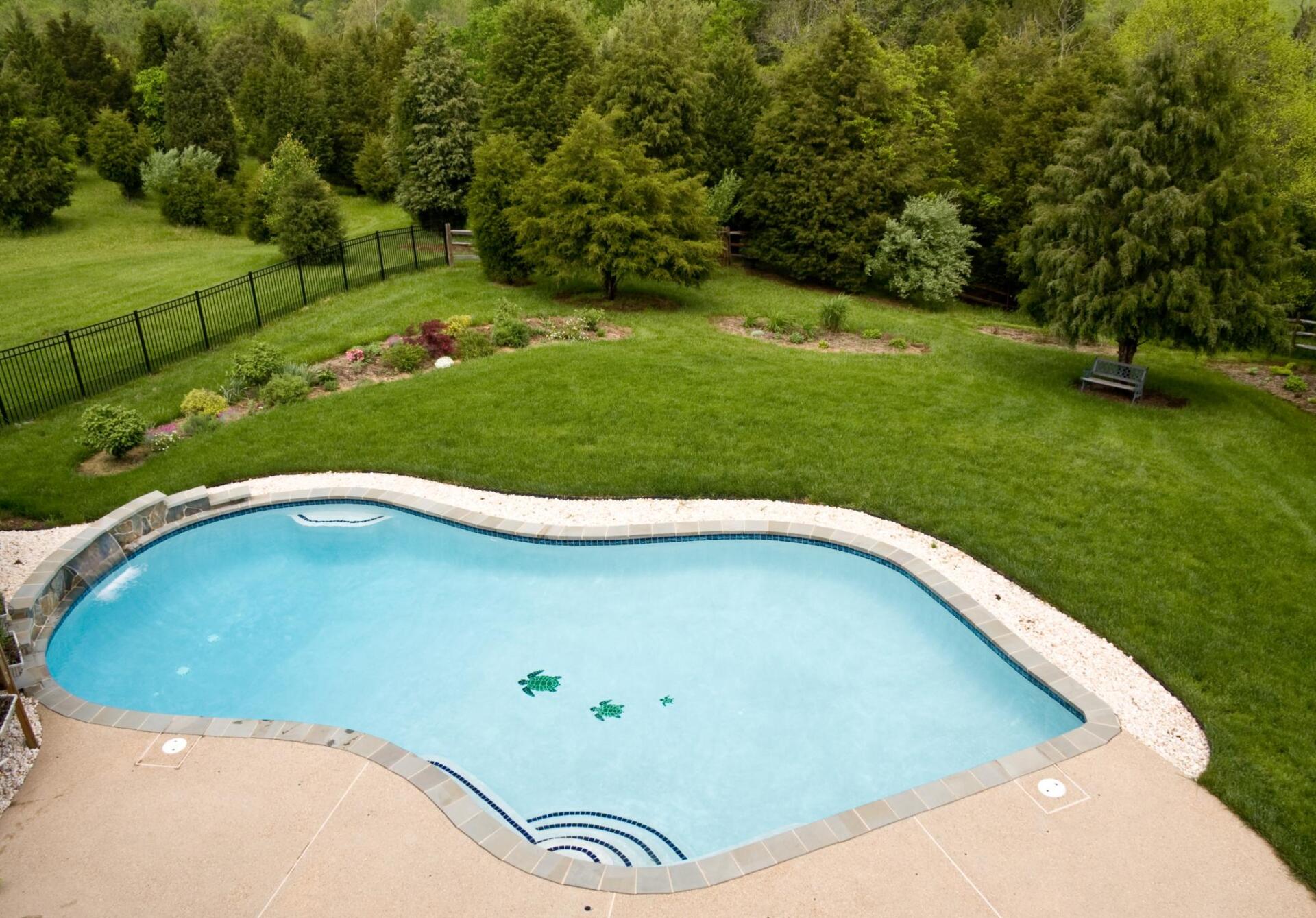 pool near the lawn