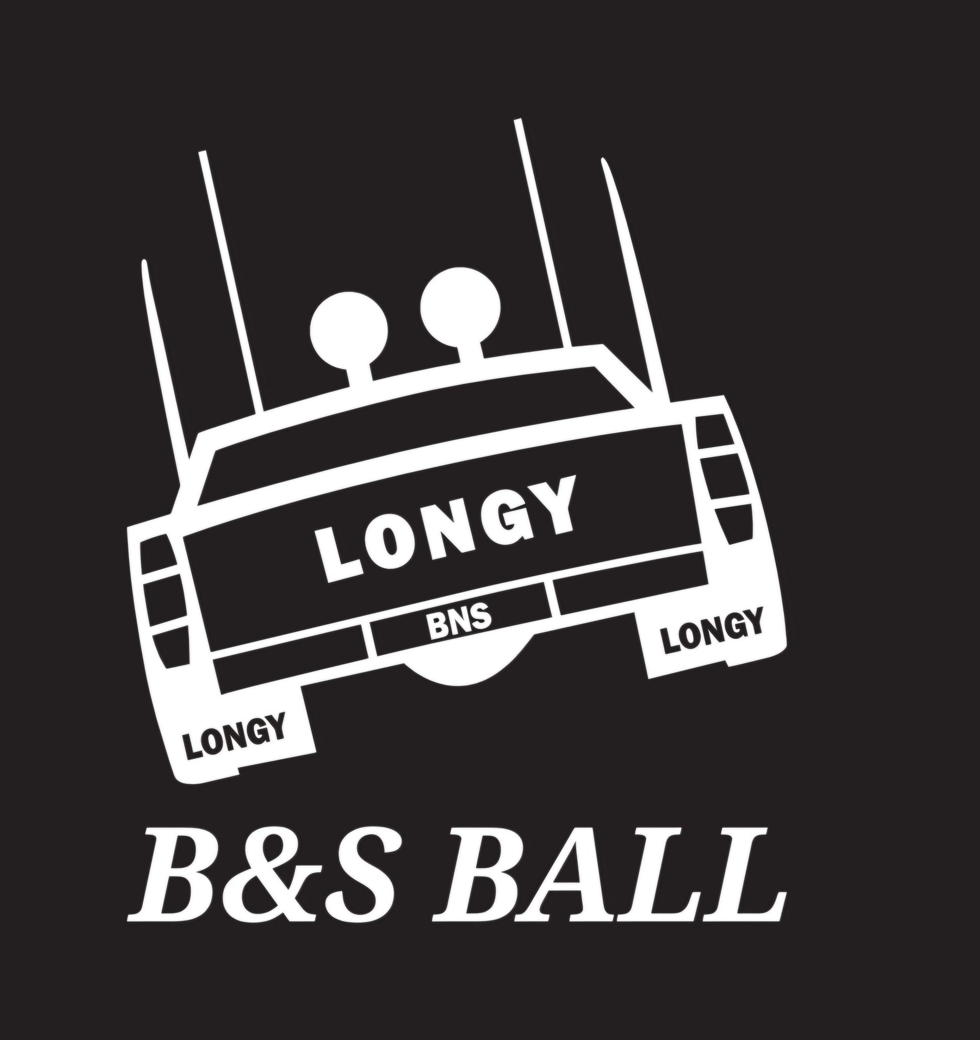 A black and white logo for longy b & s ball