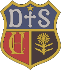 A shield with the word dts on it
