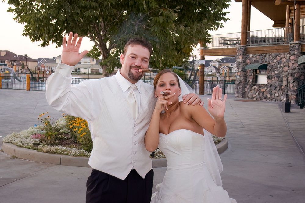 Happy newly wed couple