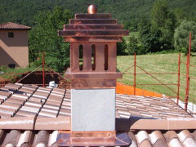 cappa camino in rame