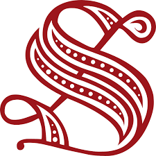 Una lettera s rossa e bianca su uno sfondo bianco