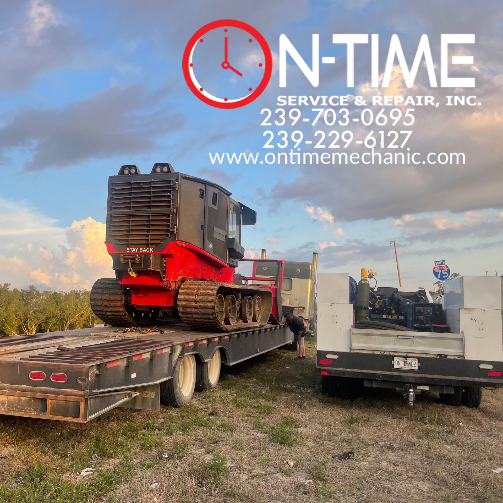 An ad for on time service and repair inc.