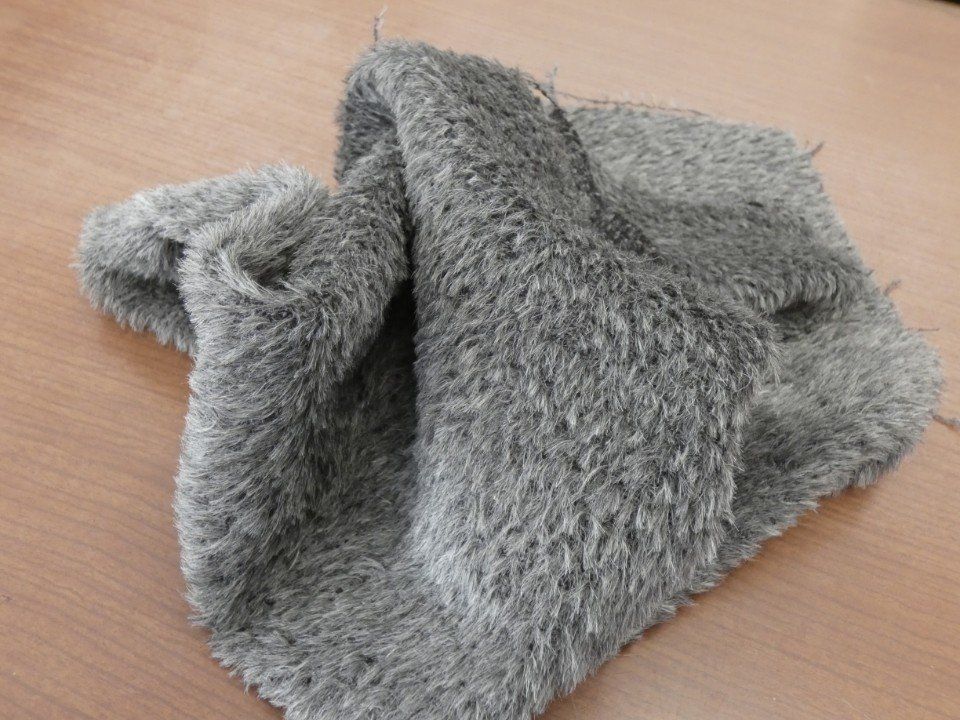 long-haired grey winter fabric