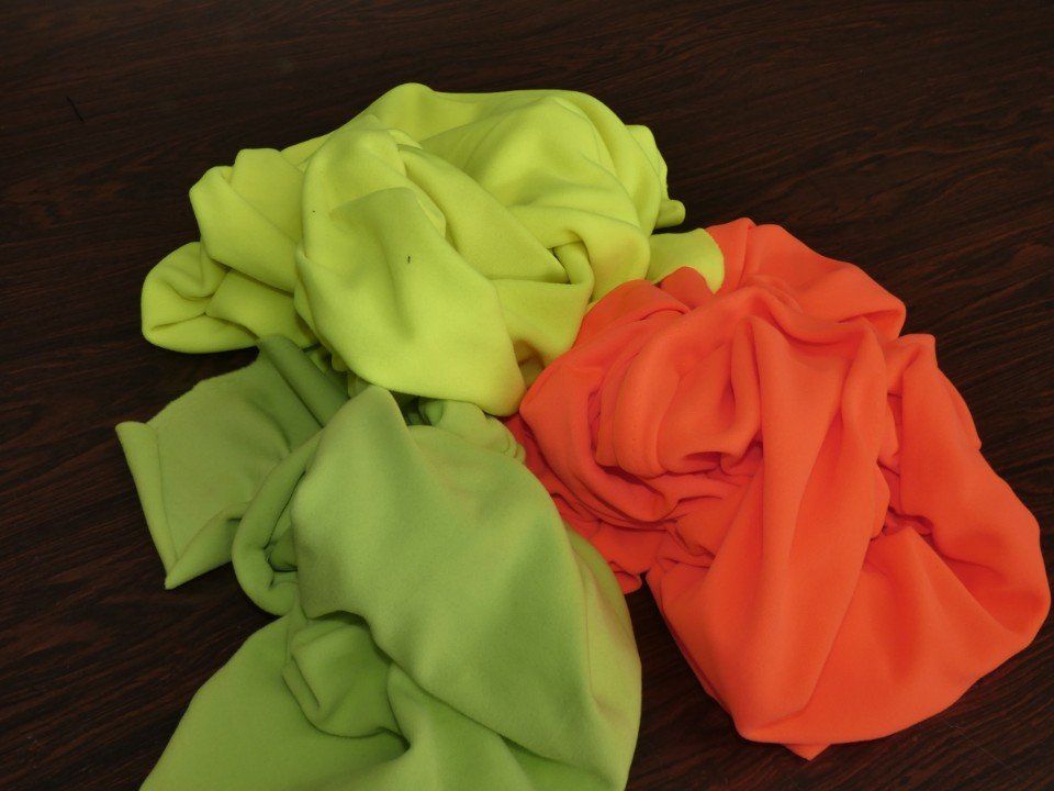 winter fabrics in fluorescent colours