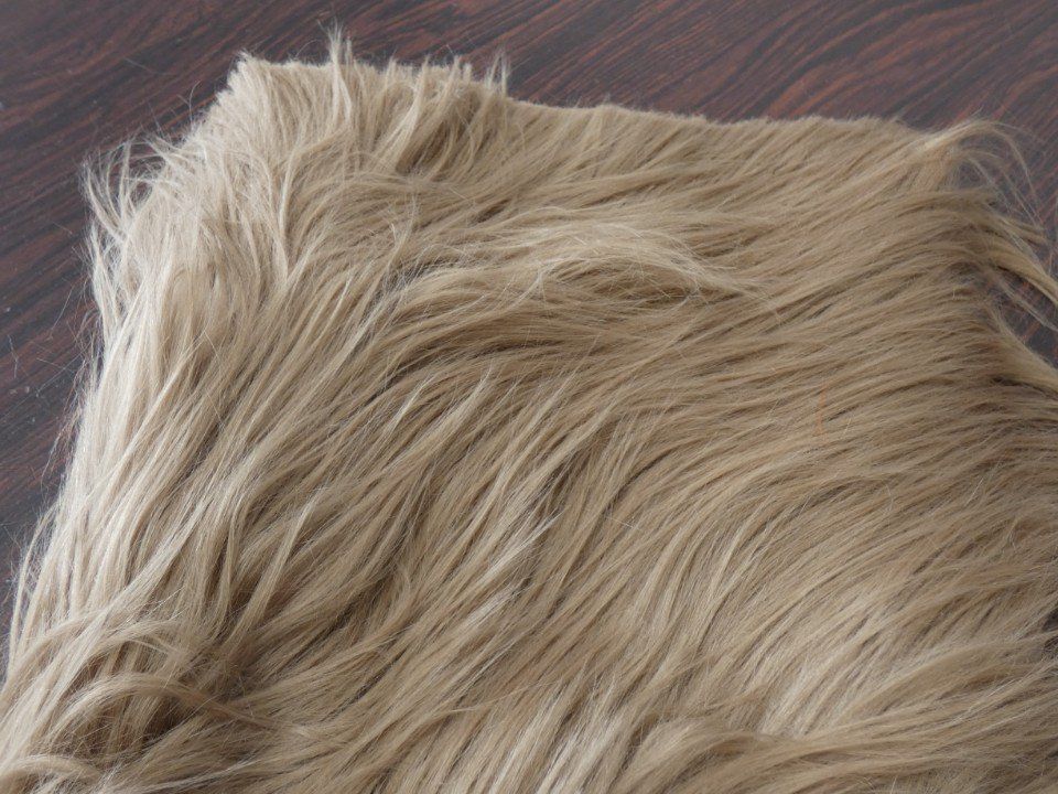 beige long-haired fabric
