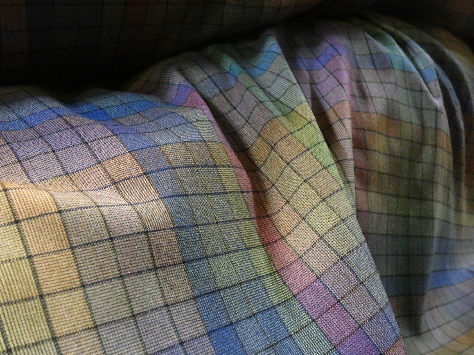 winter fabric with checker ed pattern in various colours