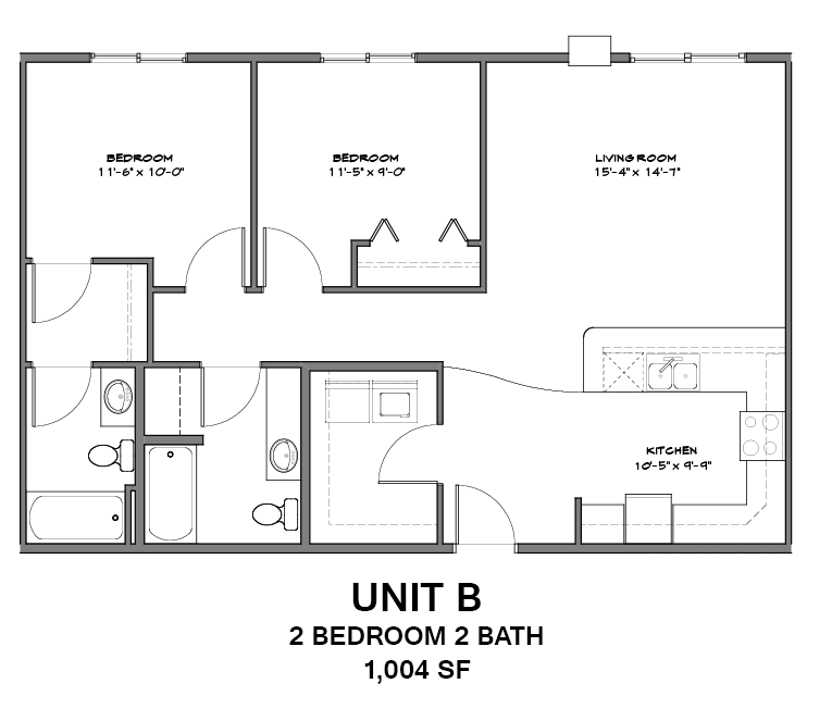 Unit B | 2 Bed, 2 Bath