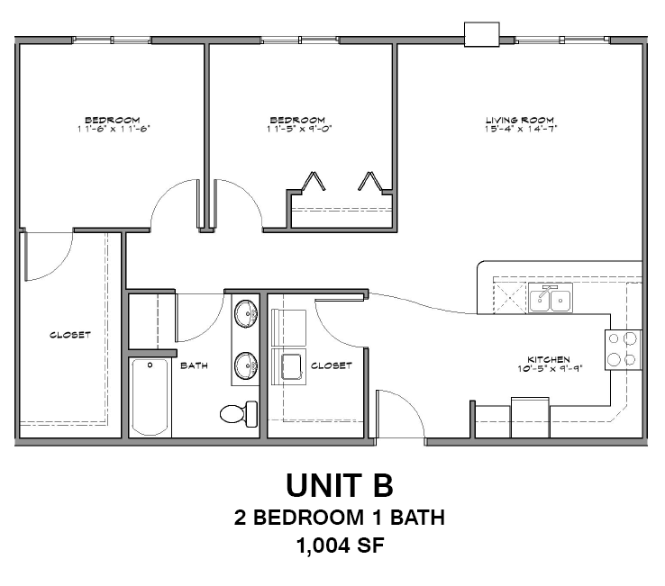 Unit B1 | 2 Bed, 1 Bath