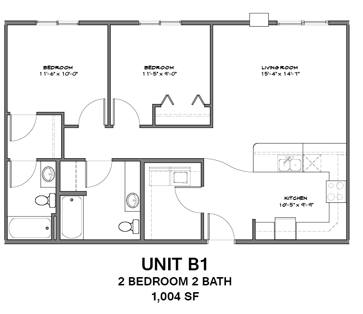 Unit B1 | 2 Bed, 1 Bath