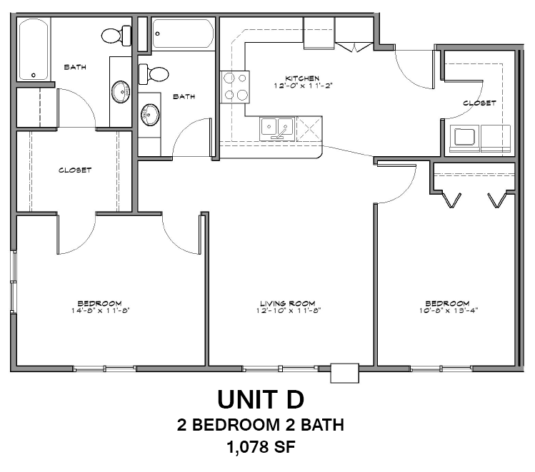 Unit D | 2 Bed, 2 Bath