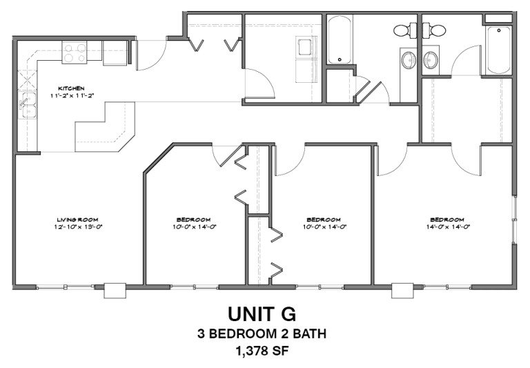 Unit G | 3 Bed, 2 Bath