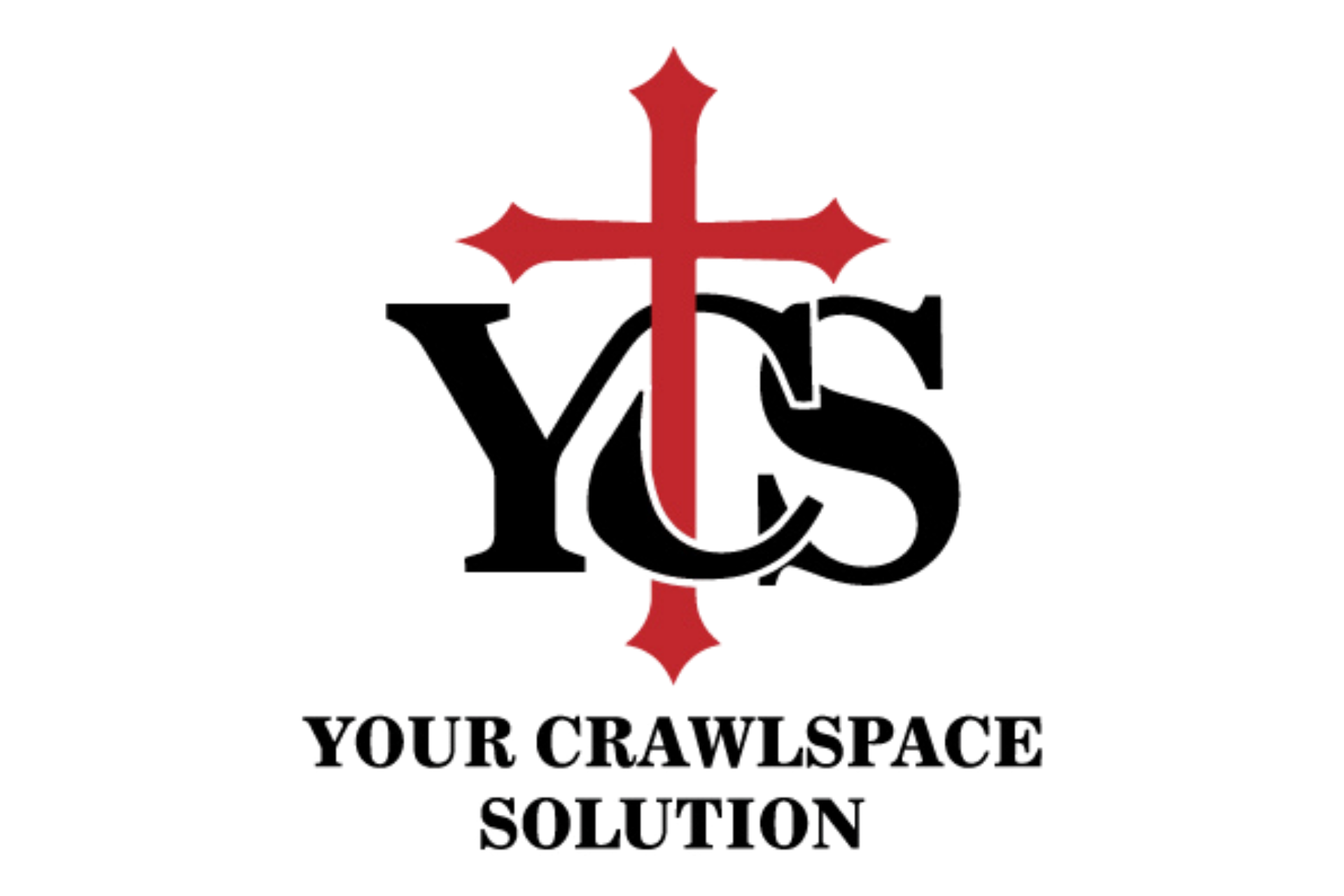 A red line-art logo showing three house outlines with windows, positioned above the letters 