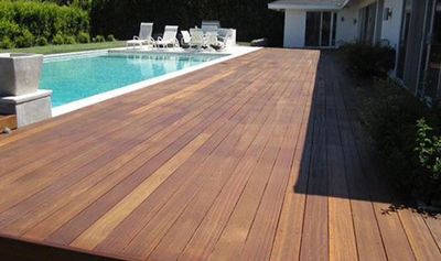 Pool Side Made of Hardwood — Los Angeles, CA — K & Z Hardwood Flooring