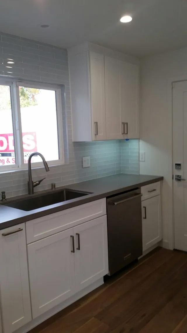 Kitchen Sink with Wood Cabinet — Los Angeles, CA — K & Z Hardwood Flooring