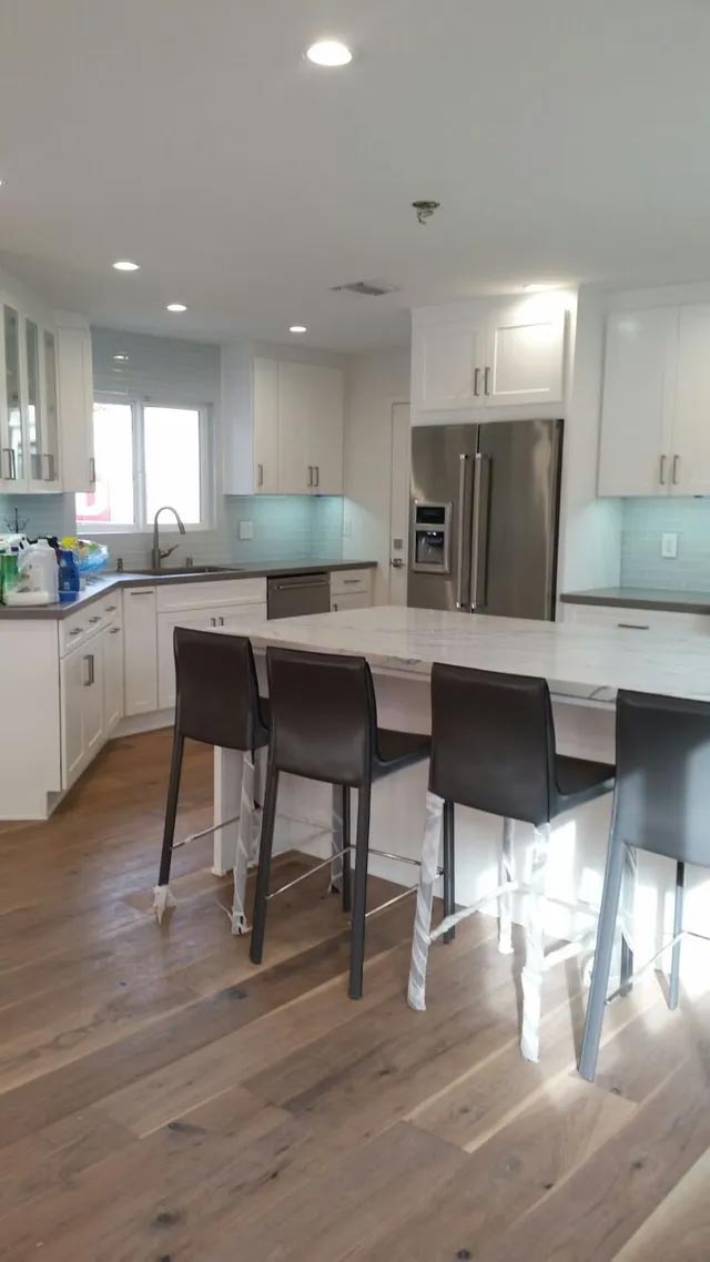 Kitchen Area with Nice Wood Accent — Los Angeles, CA — K & Z Hardwood Flooring