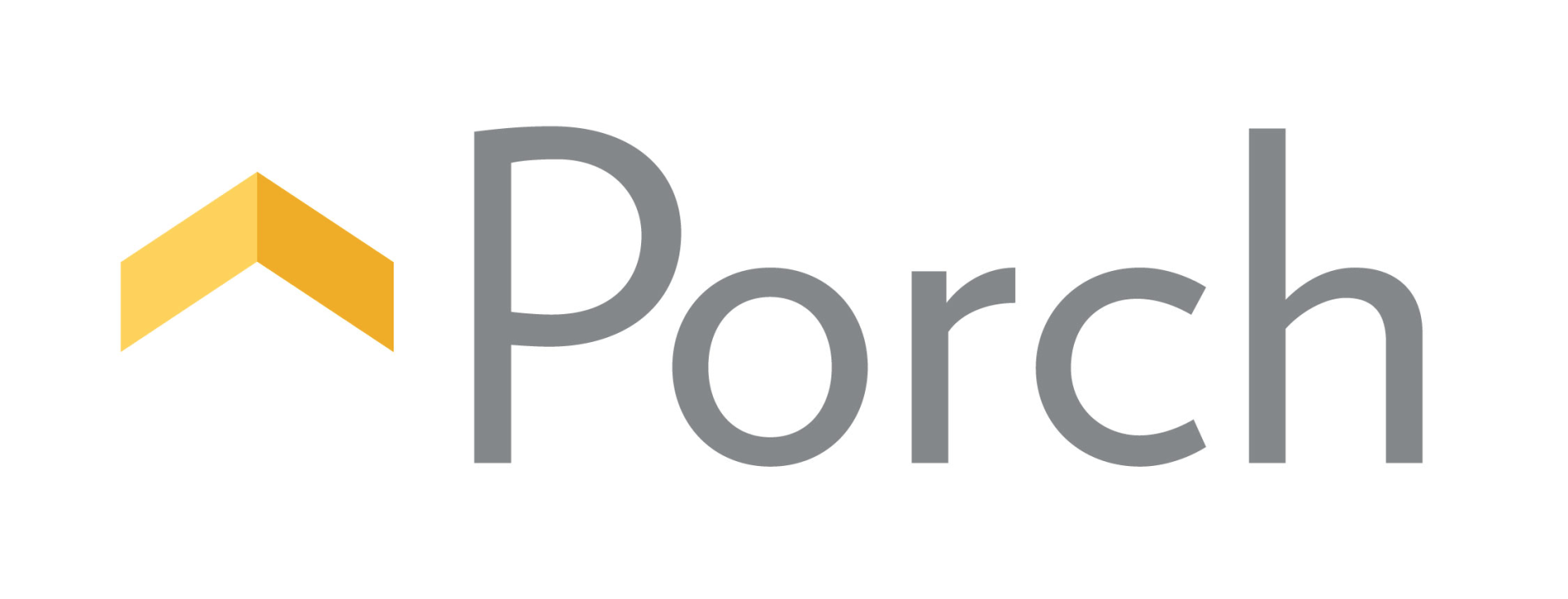 Porch logo with an upward-pointing arrow in shades of yellow and gray text.