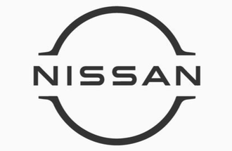 Nissan logo in black with circular emblem and wordmark on a white background