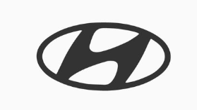 Black Hyundai logo in an oval frame