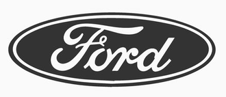 Ford logo in white script on a black oval