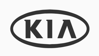 Kia logo in black inside an oval on a white background