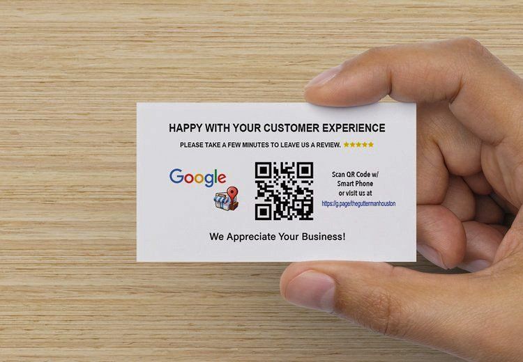 Business Card design for Houston Gutter Company Back View