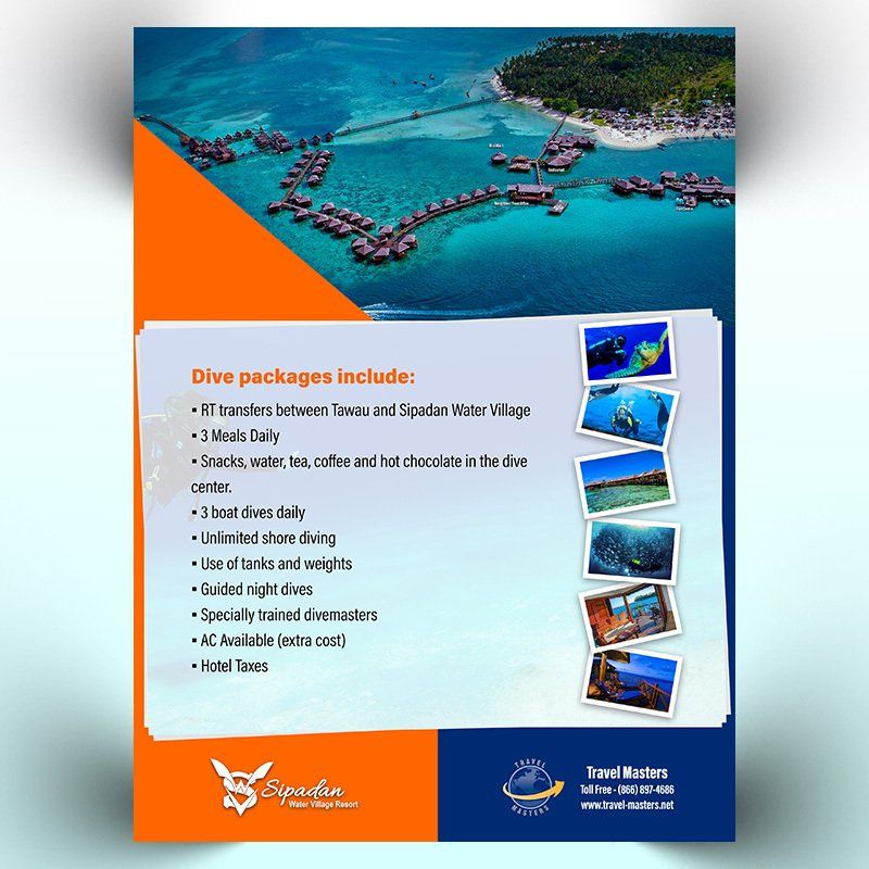 Diving Resort Flyer Design Backside Flyer
