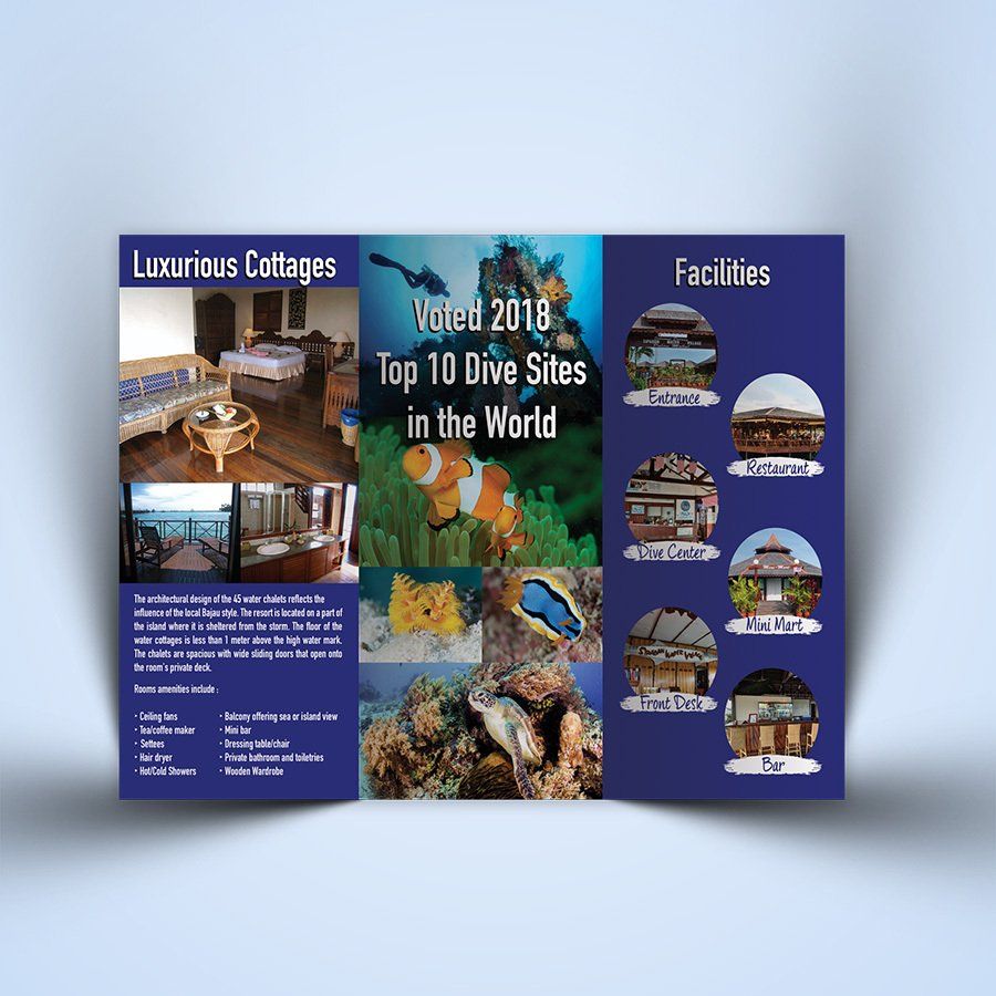 diving resort brochure design