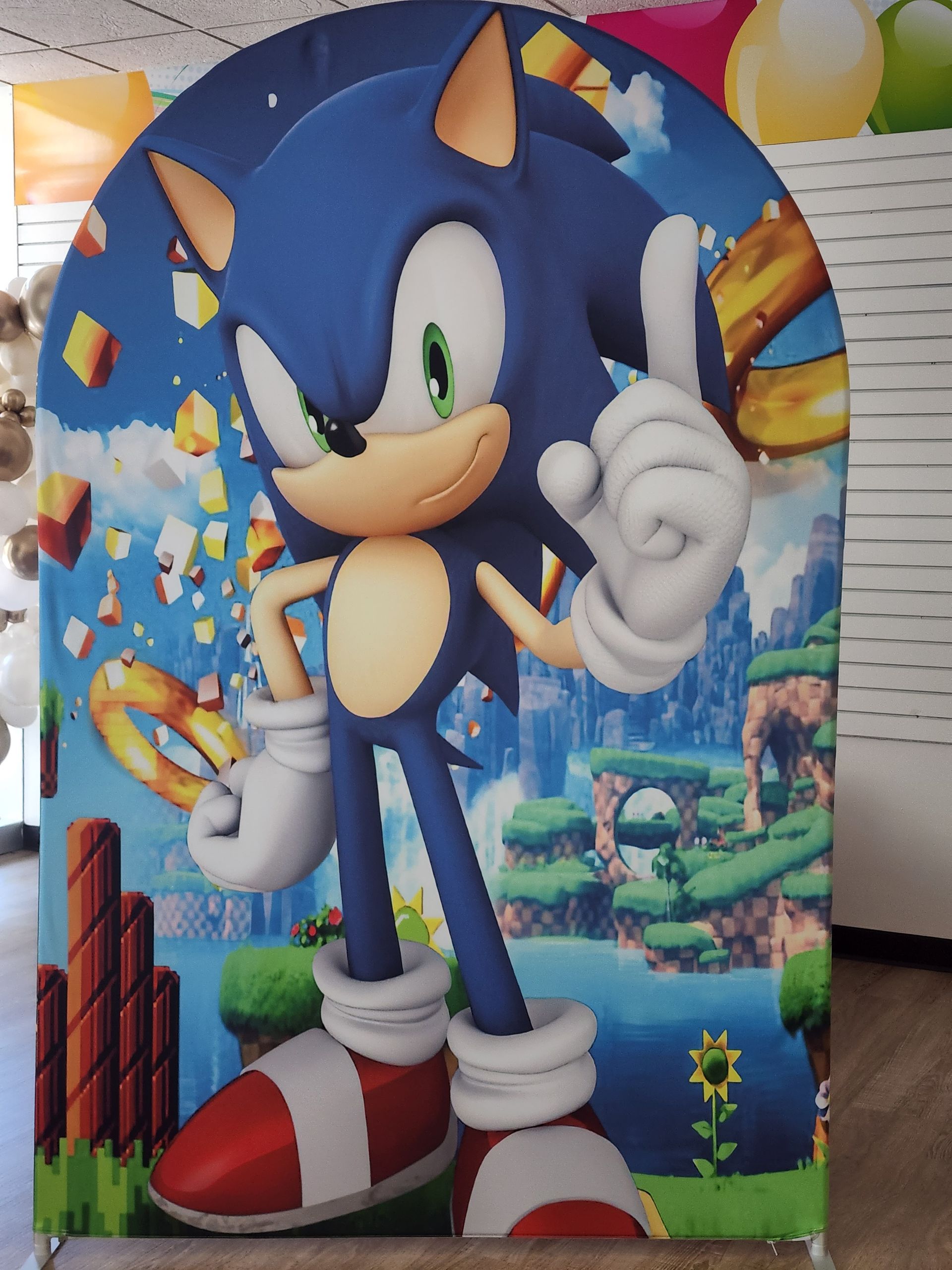 A picture of sonic the hedgehog giving a thumbs up