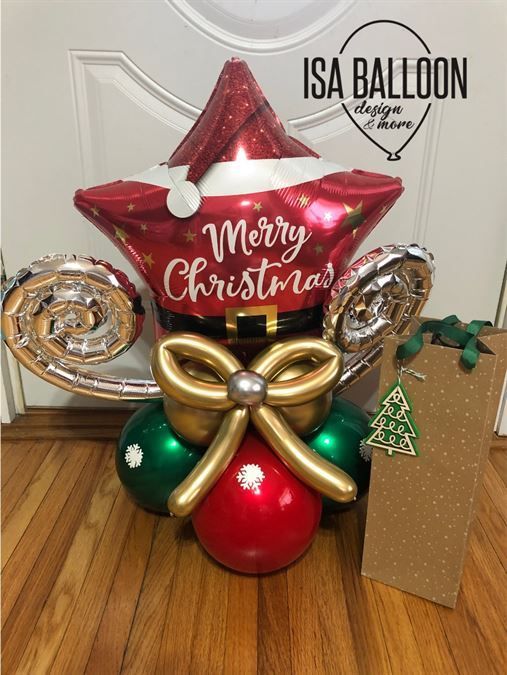 A balloon that says merry christmas on it