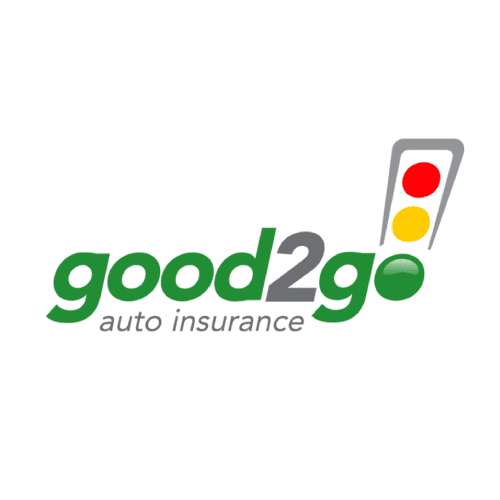 The logo for good2go auto insurance has a traffic light on it.
