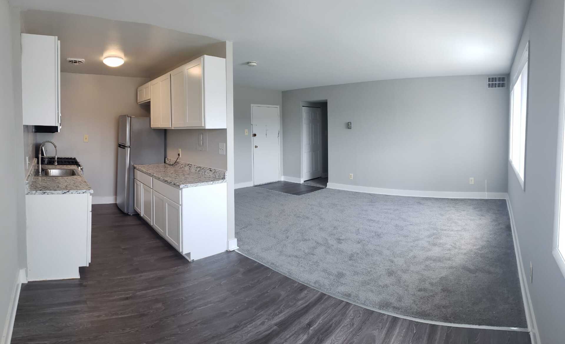 Kitchen and living room