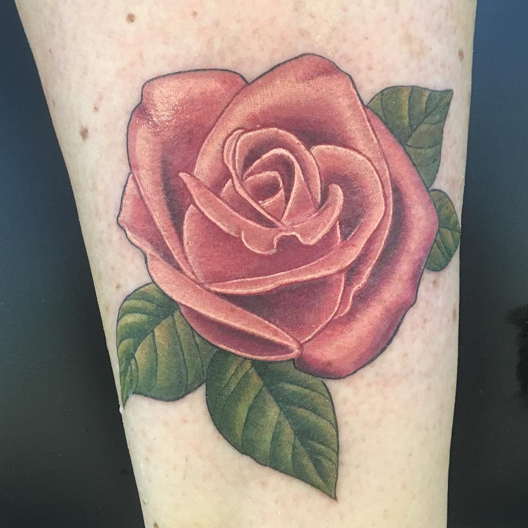Rose Tattoo by Dale Moostoos at Crimson Empire Tattoo in Edmonton Alberta Canada