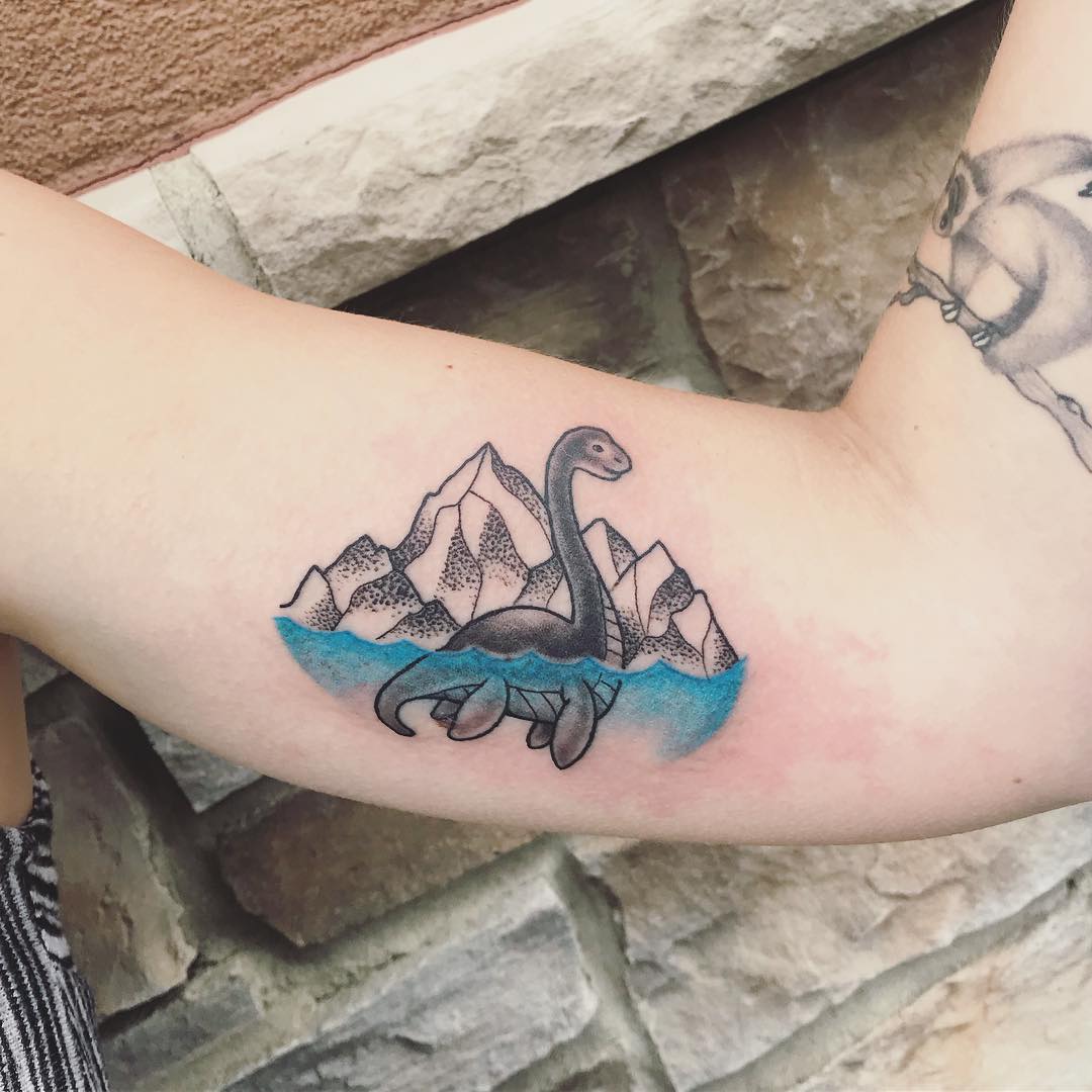 Loch Ness Monster Tattoo by Jess Alther at Black Gold Tattoo Co in Edmonton Alberta Canada