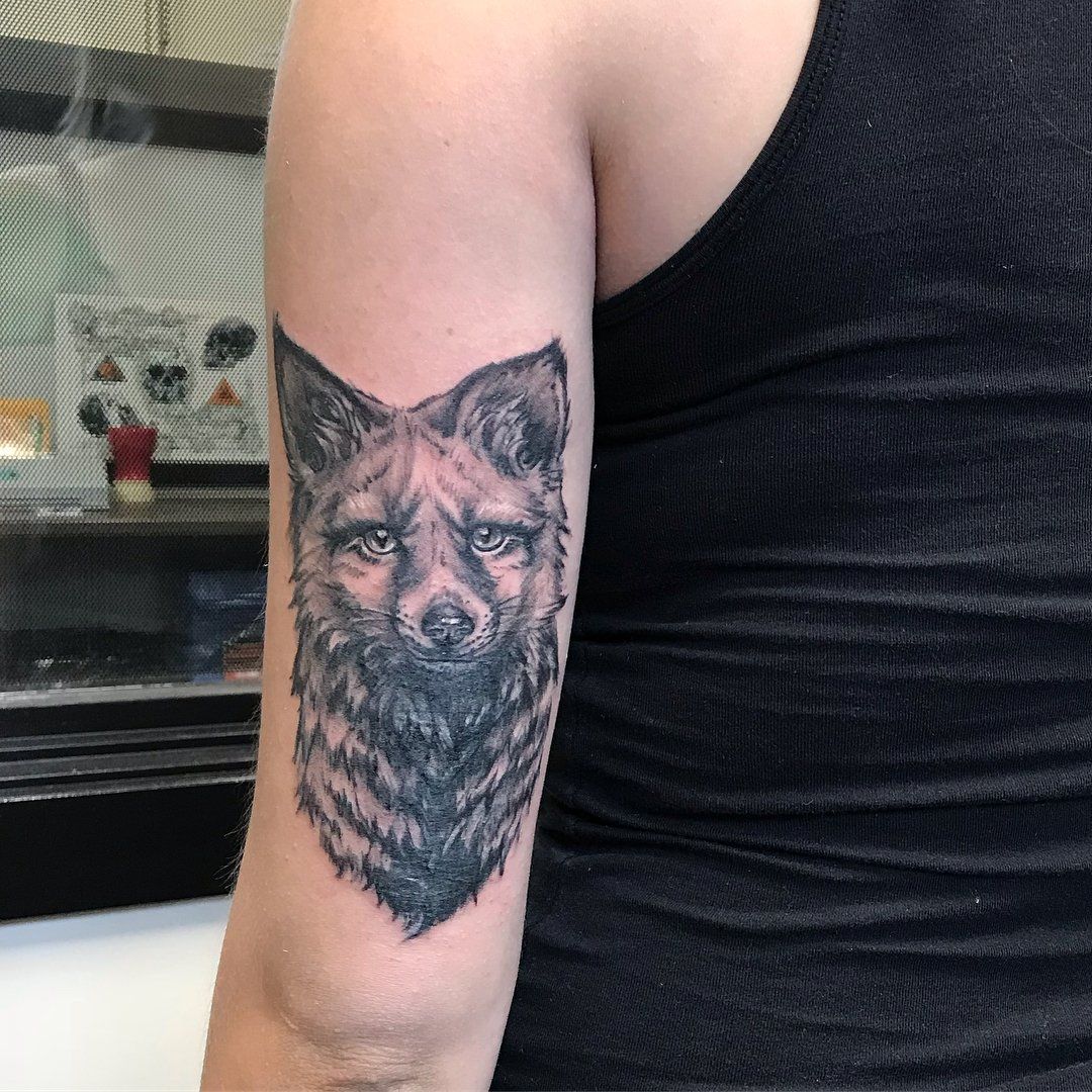Fox Tattoo by Amber Strange at Black Gold Tattoo Co in Edmonton Alberta Canada