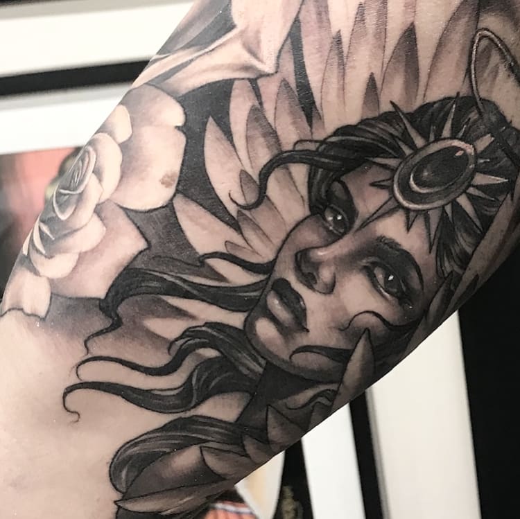 Angel Tattoo by Sasha Day at Black Gold Tattoo Co in Edmonton Alberta Canada