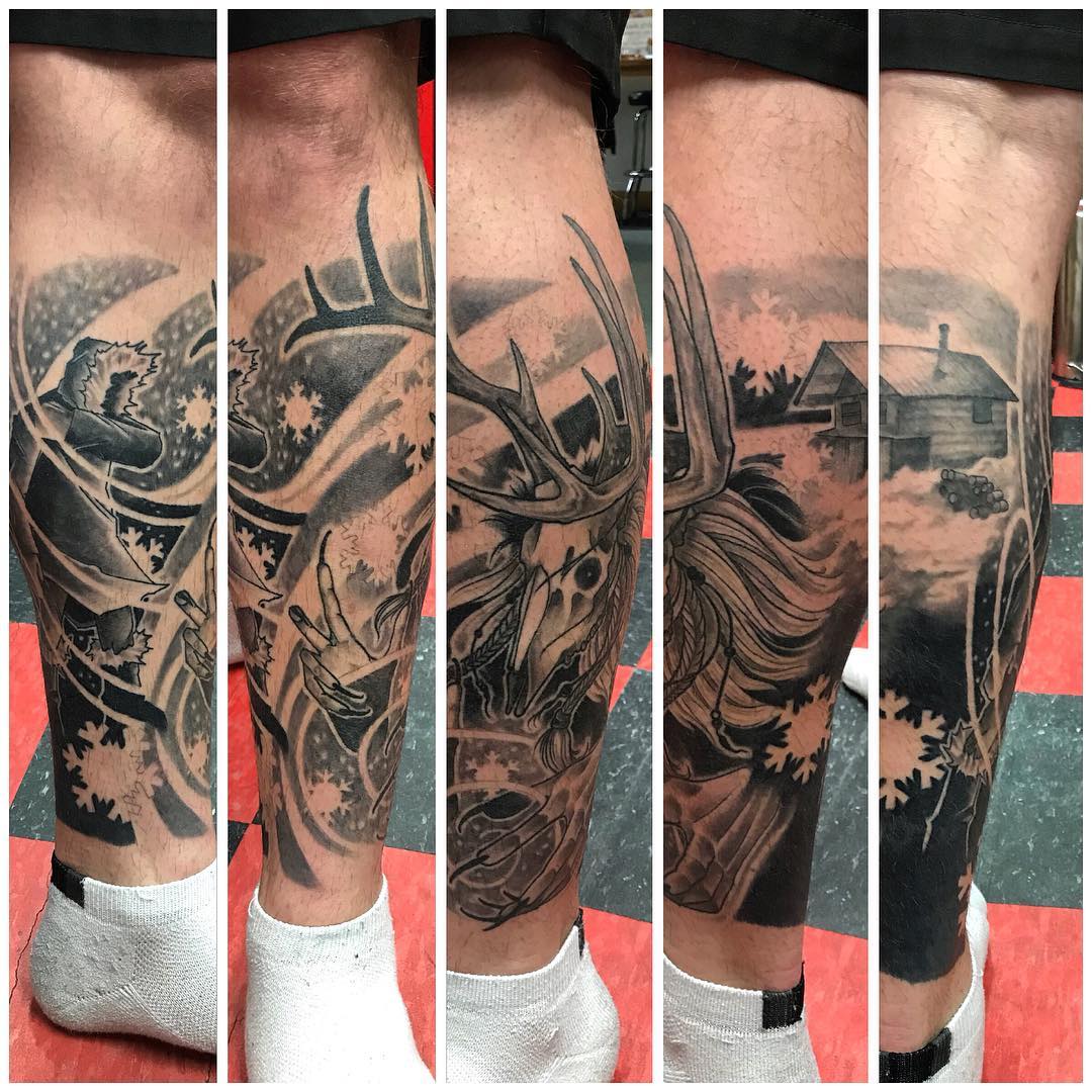 Wendigo Tattoo by Trevor Pelletier at Black Gold Tattoo Co in Edmonton Alberta Canada