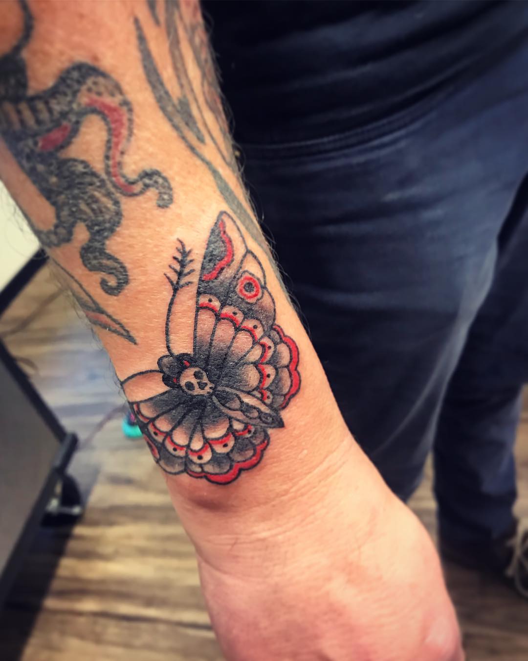 Death Moth Tattoo by Jess Alther at Black Gold Tattoo Co in Edmonton Alberta Canada