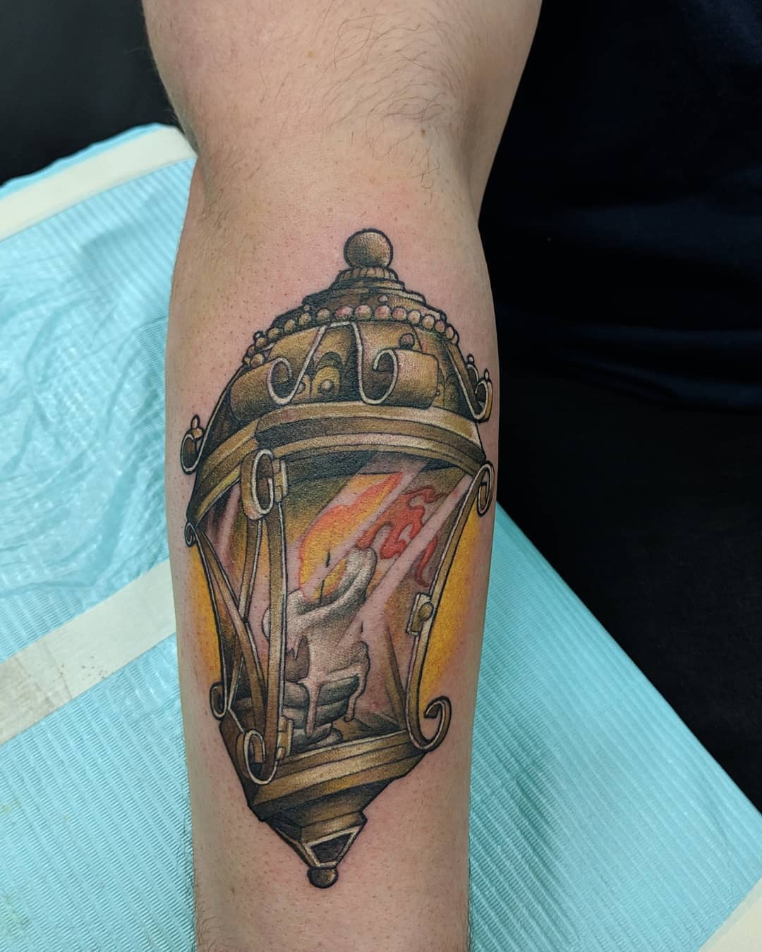 Lantern Tattoo by Kevin Sherritt at Black Gold Tattoo Co in Edmonton Alberta Canada