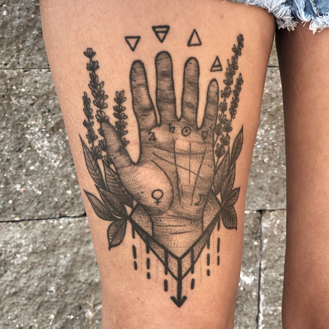 Palmistry Tattoo by Vanessa Spezowka at Crimson Empire Tattoo in Edmonton Alberta Canada
