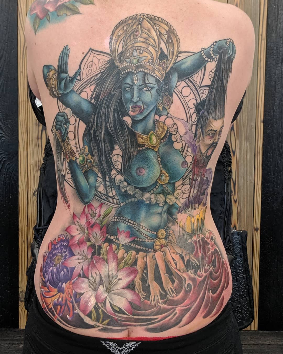 Kali the Destroyer Backpiece by Kevin Sherritt at Black Gold Tattoo Co in Edmonton Alberta Canada