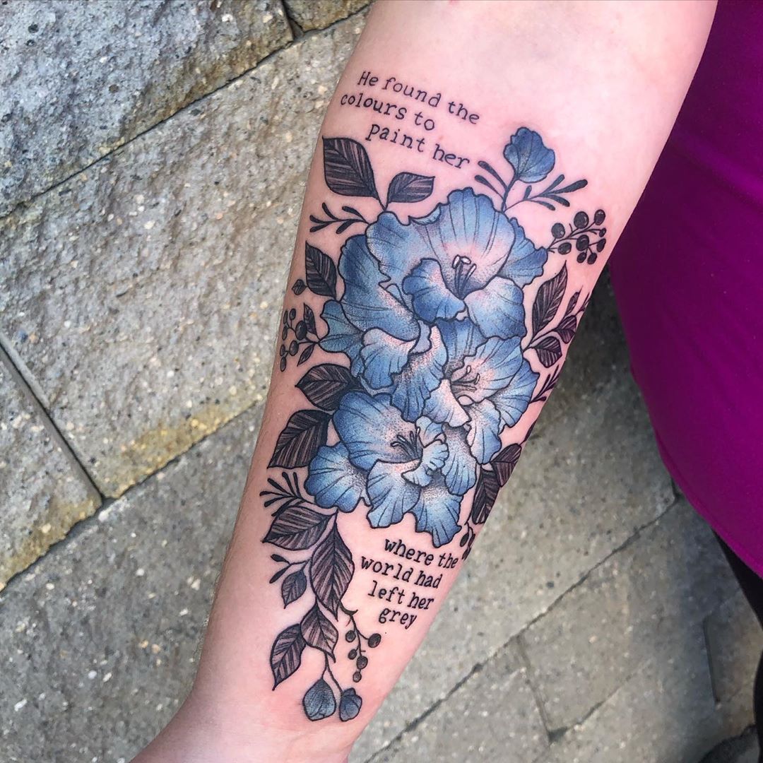 Floral Tattoo by Vanessa Spezowka at Crimson Empire Tattoo in Edmonton Alberta Canada