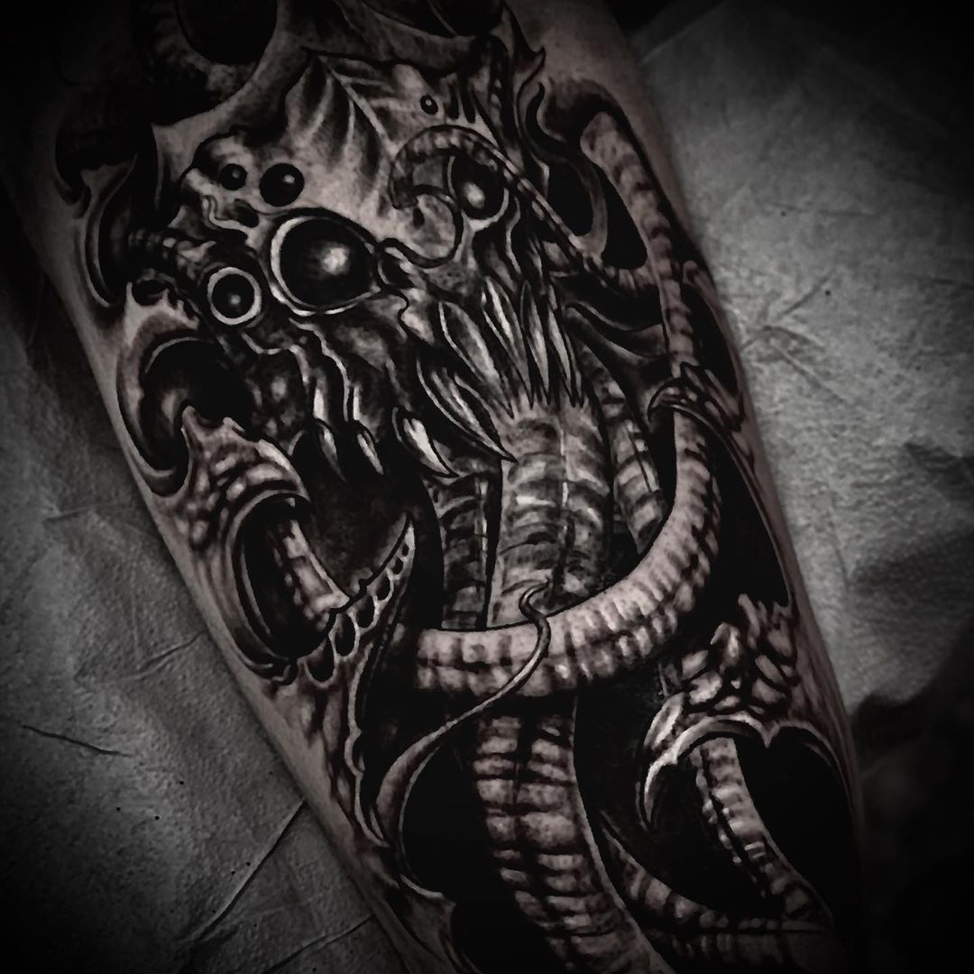 Cthulhu Tattoo by Romeo Ostiguy at Black Gold Tattoo Co in Edmonton Alberta Canada